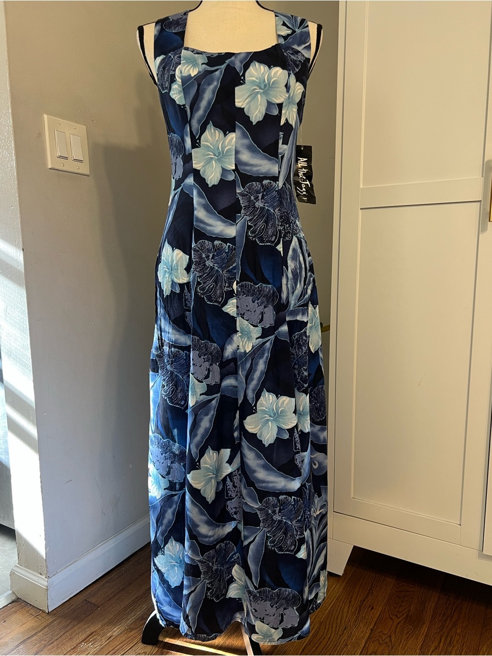 All That Jazz Navy Maxi Dress with Light Blue Floral Print